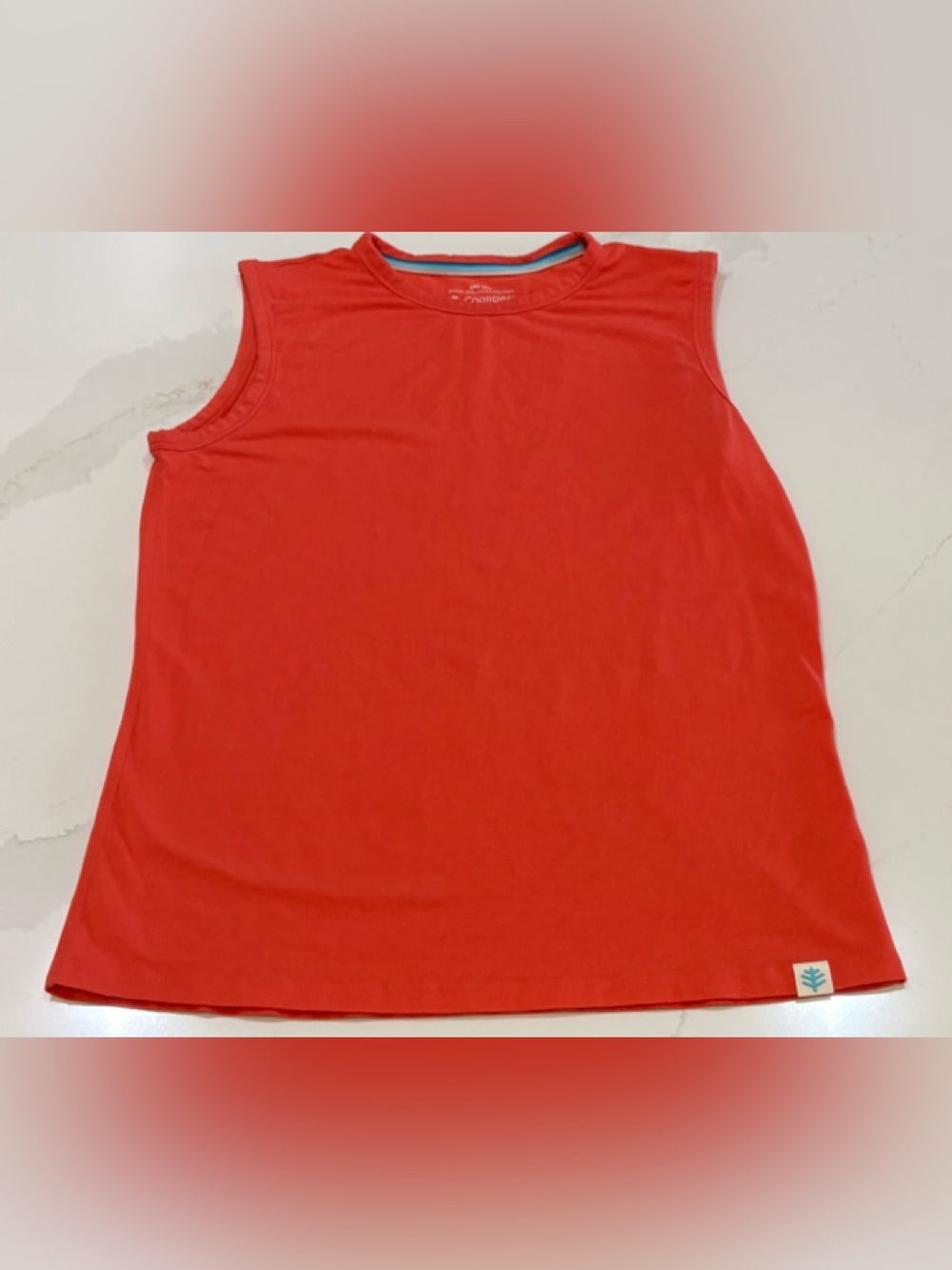 COOLIBAR UPF MEDIUM Lumaleo High Neck Tank Top Style 10646 ORANGE GREAT PRE-OWN